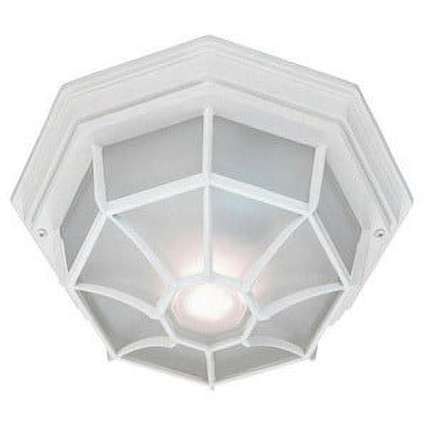 White Frosted Glass Outdoor Flush Mount Light