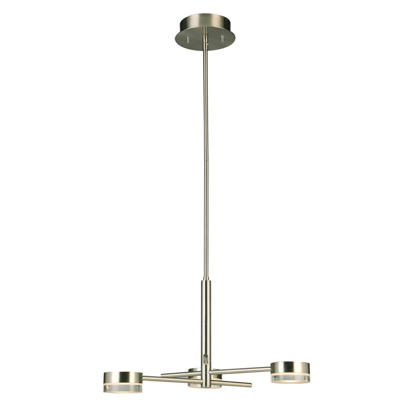 Mini Sputnik 18" Nickel LED Chandelier with Satin Acrylic Shades