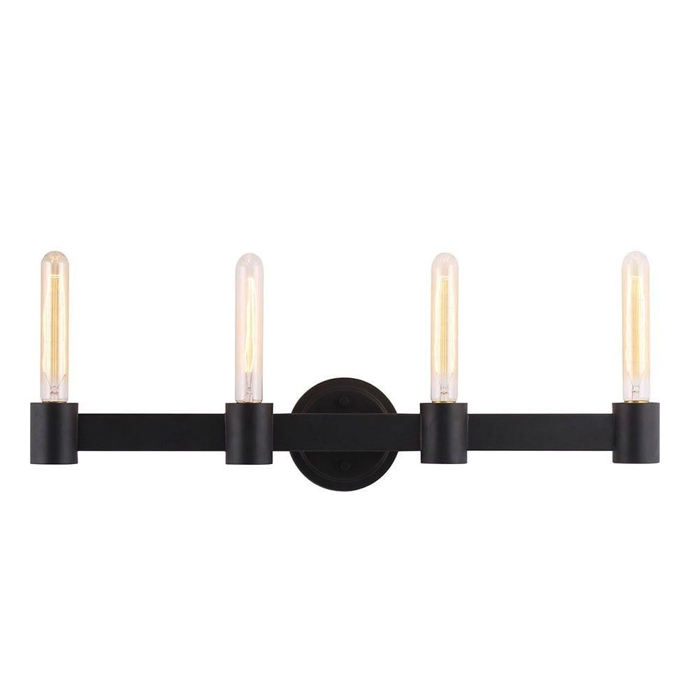 Broyles Matte Black 4-Light Steel Bath Bar Pendant