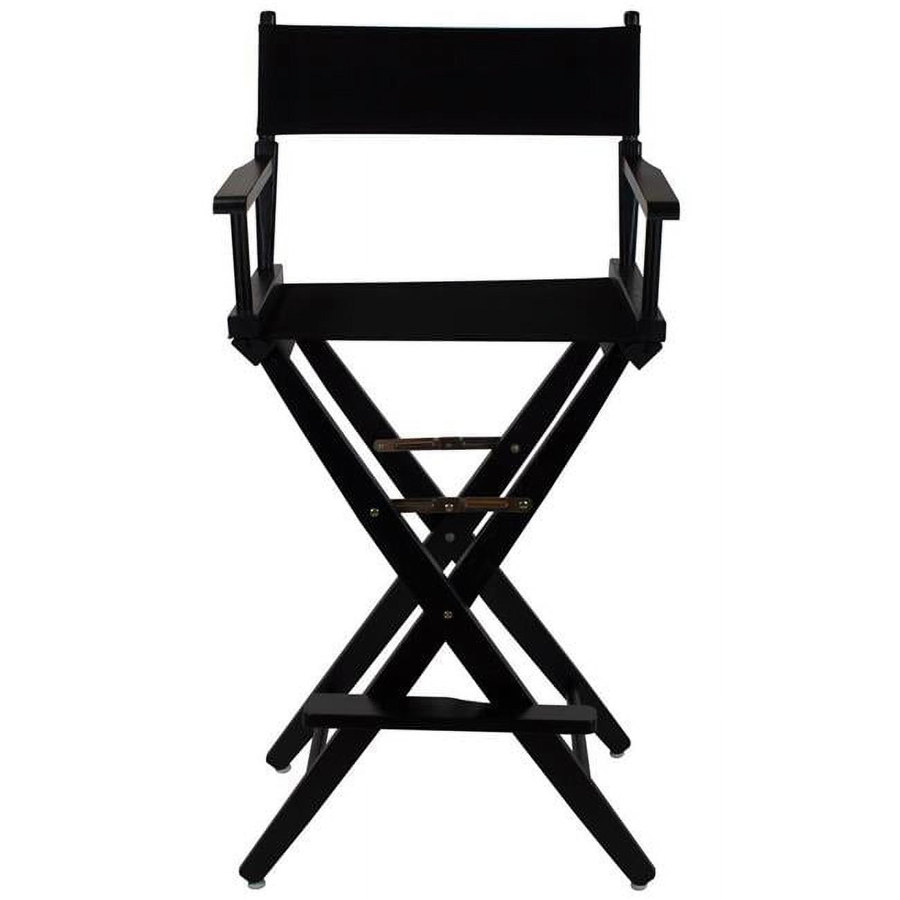 Luxurious Extra-Wide Solid American Hardwood Director's Chair, Black