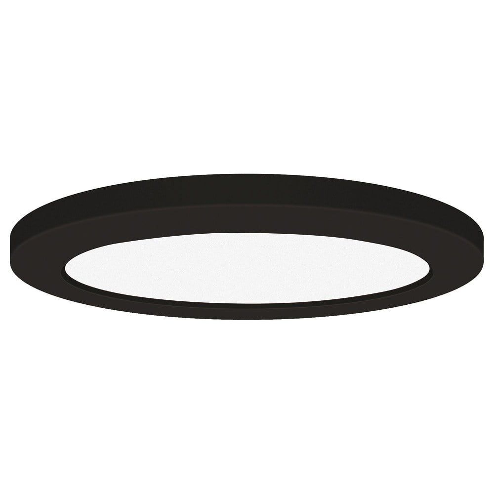 Slim Black and White 7" LED Flush Mount Light