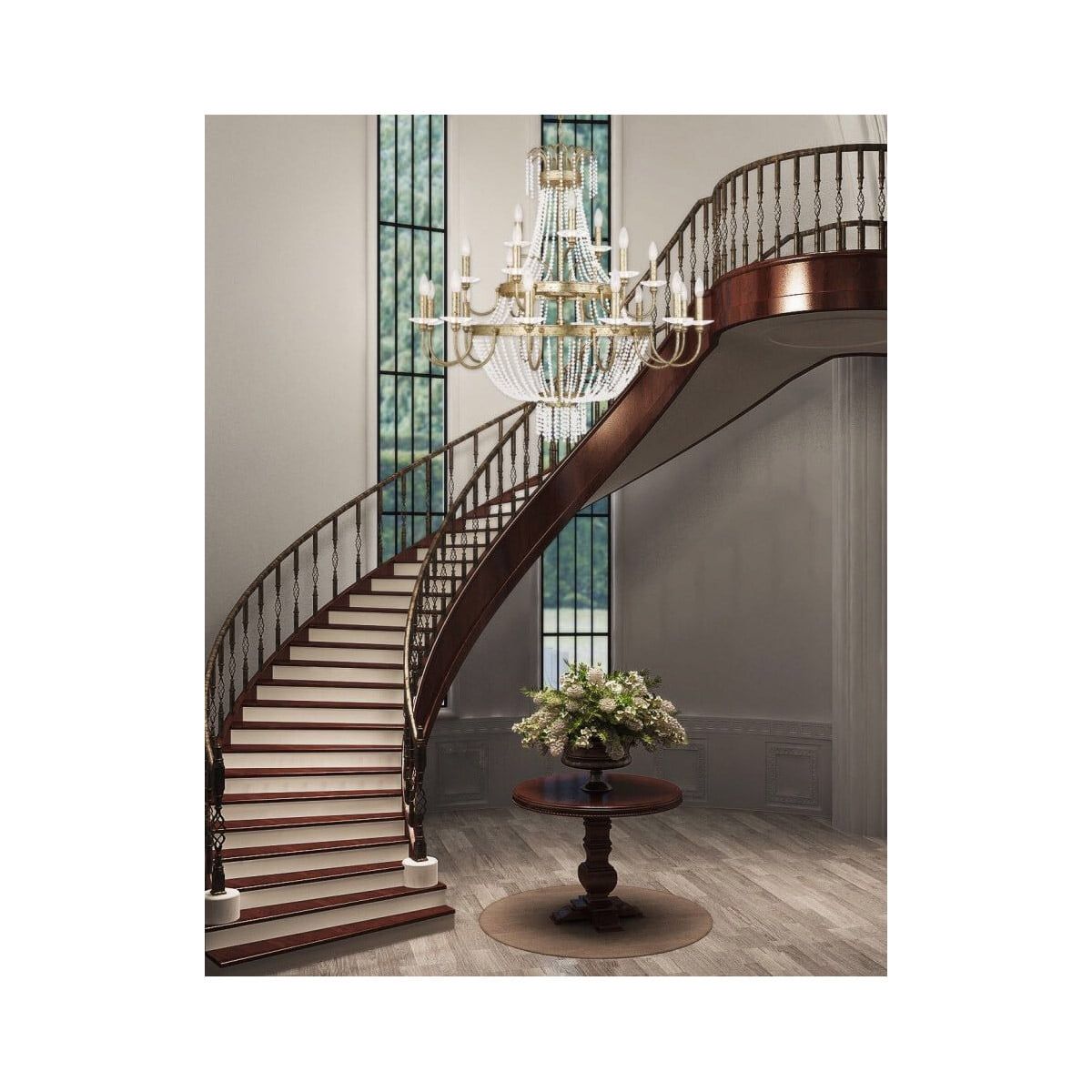 Valentina Winter Gold 21-Light Crystal Foyer Chandelier