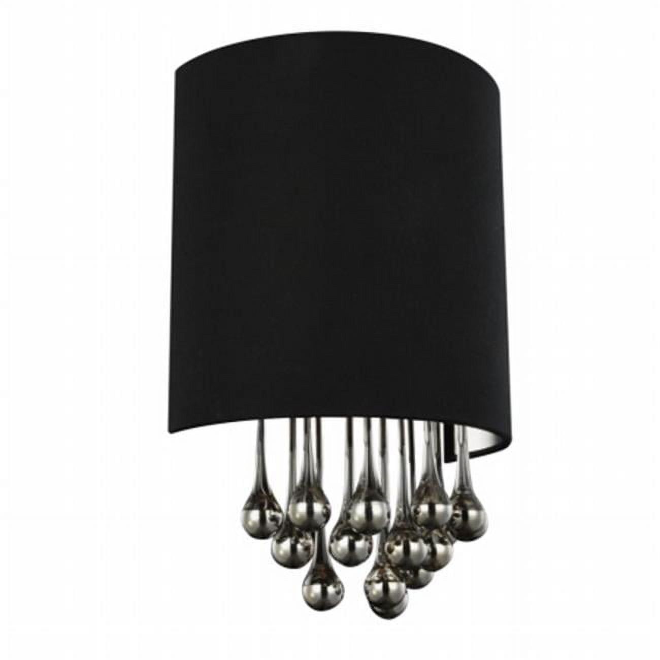 Metro Chrome 10" Urban Glam Wall Sconce with Dark Crystal Droplets