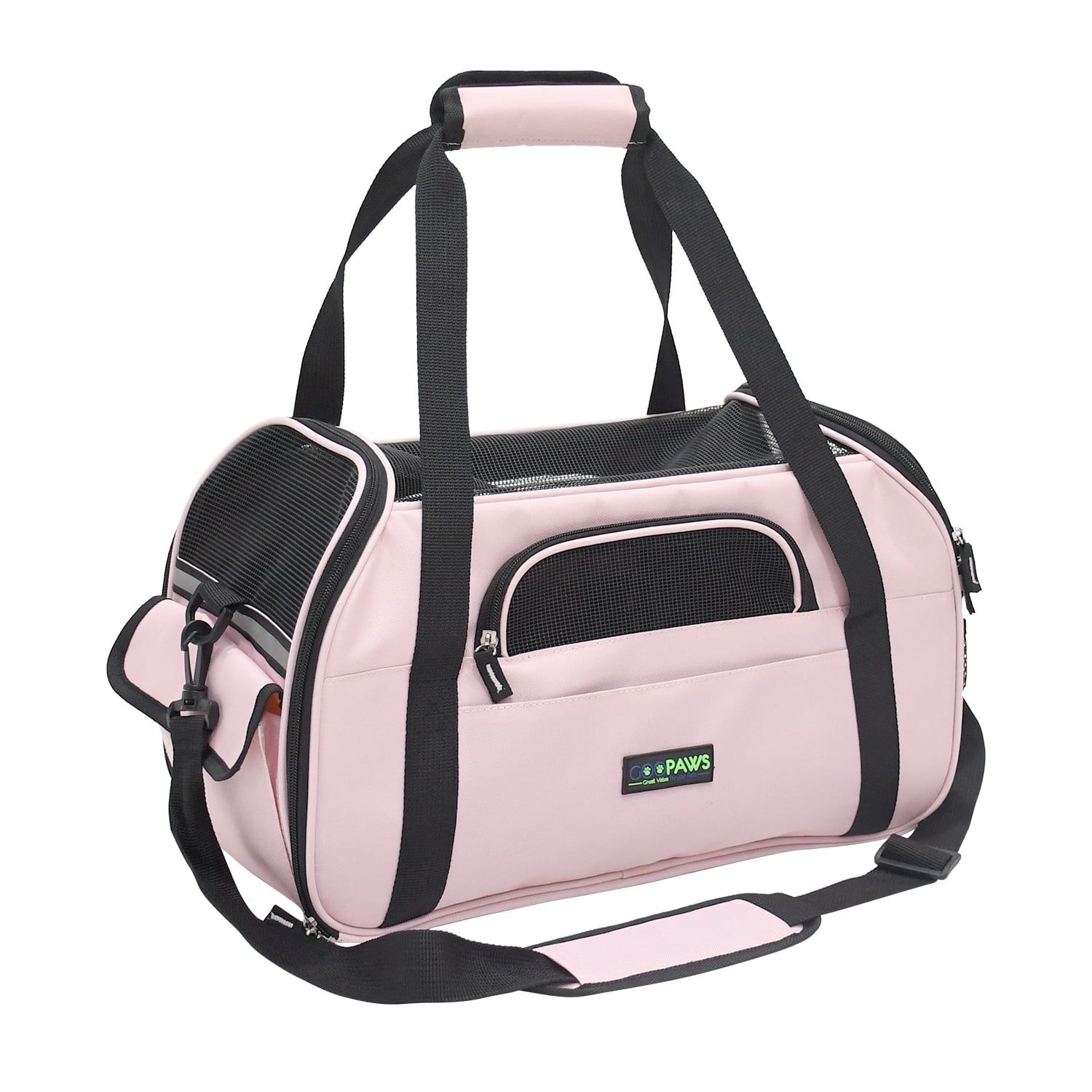 Pink Soft-Sided Airline Approved Pet Carrier with Shoulder Strap