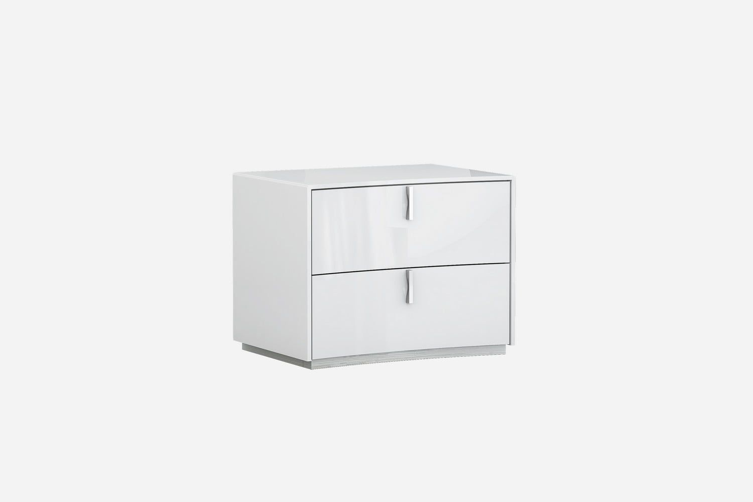 Modern White 2-Drawer Nightstand in Manufactured Wood