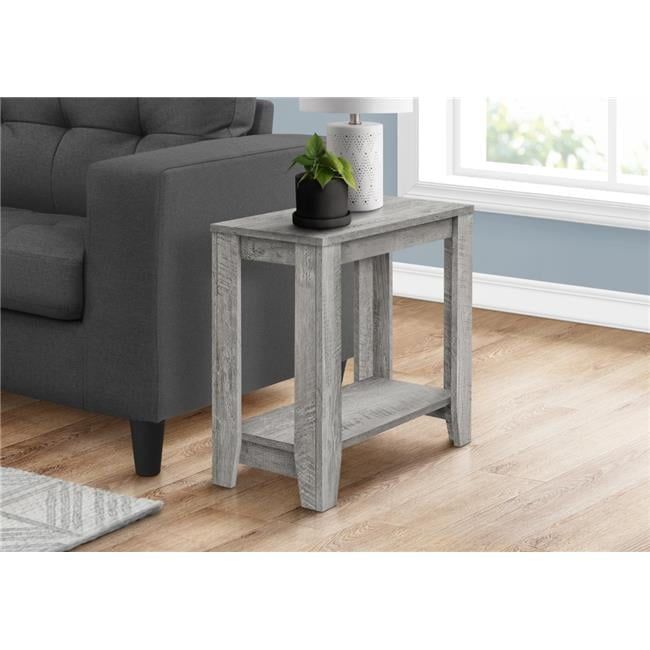 Gray Rectangular Two-Tier Laminate End Table