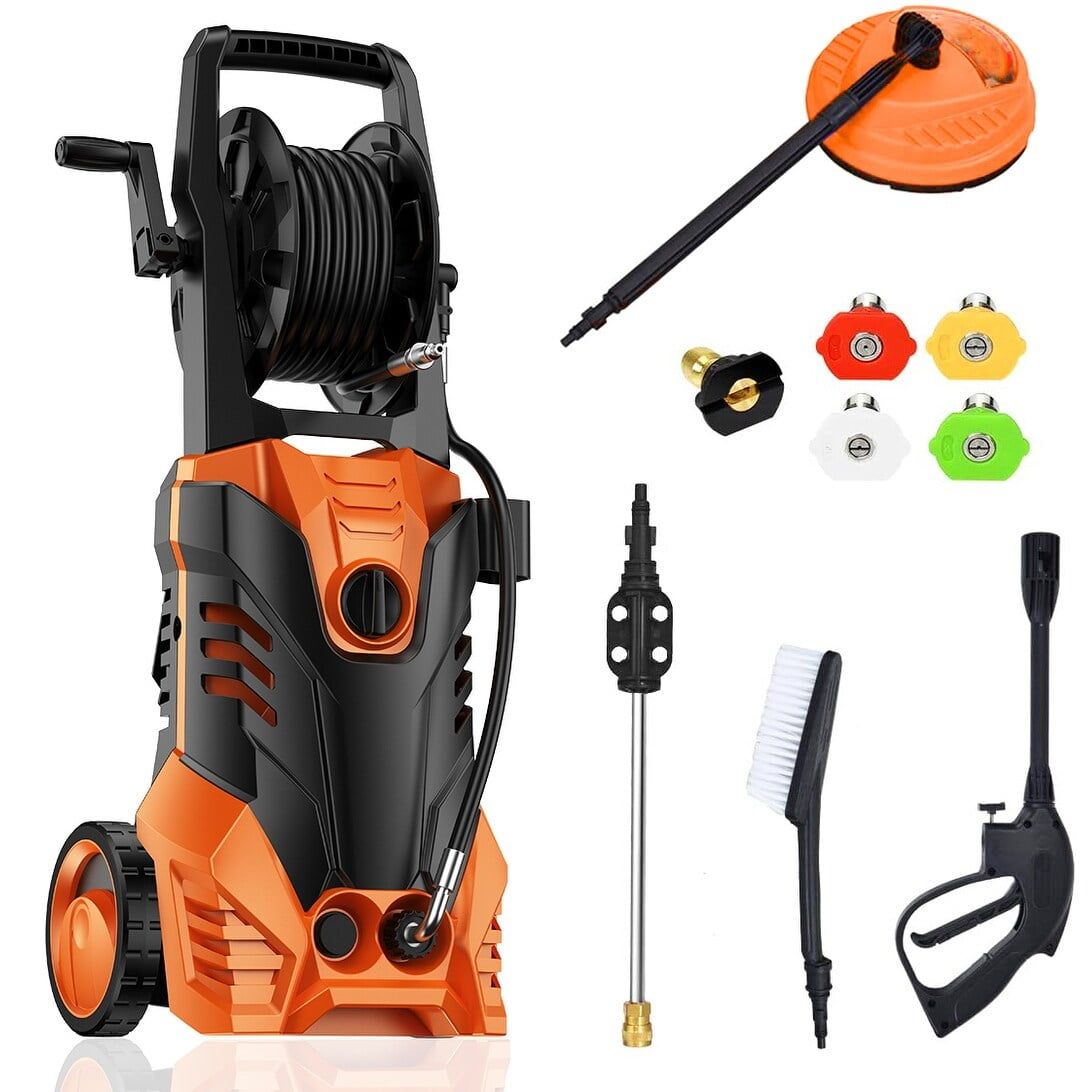 Orange 4000 PSI Electric Pressure Washer with 5 Nozzles