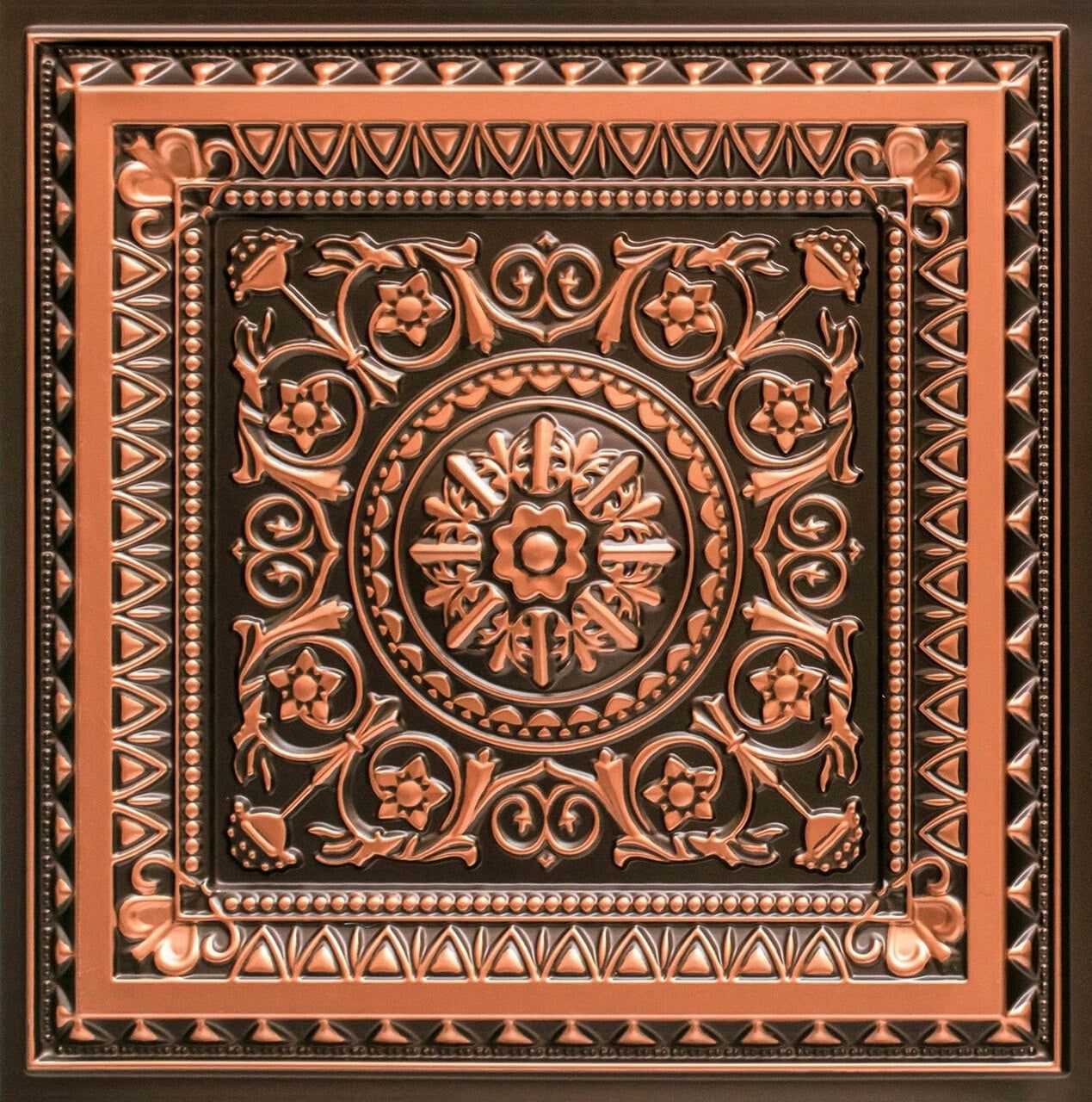 La Scala Antique Copper PVC 2' x 2' Ceiling Tile, 10-Pack