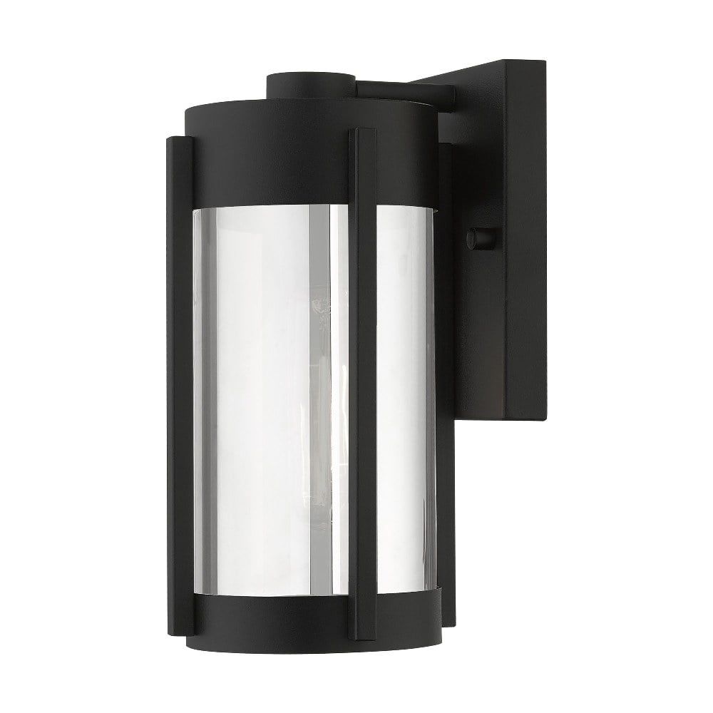 Sheridan Black and Brushed Nickel Outdoor Wall Lantern