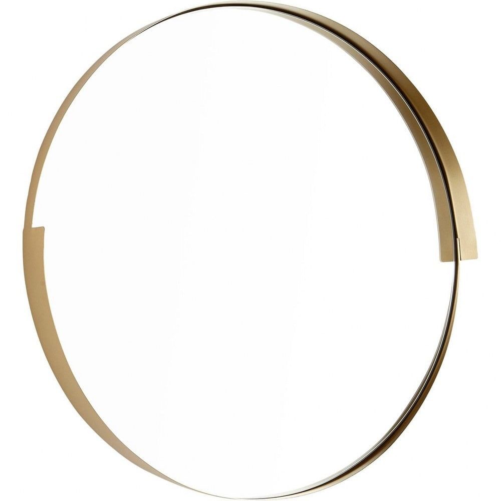 23.25" Gold Gilded Circular Wood Mirror with Iron Frame