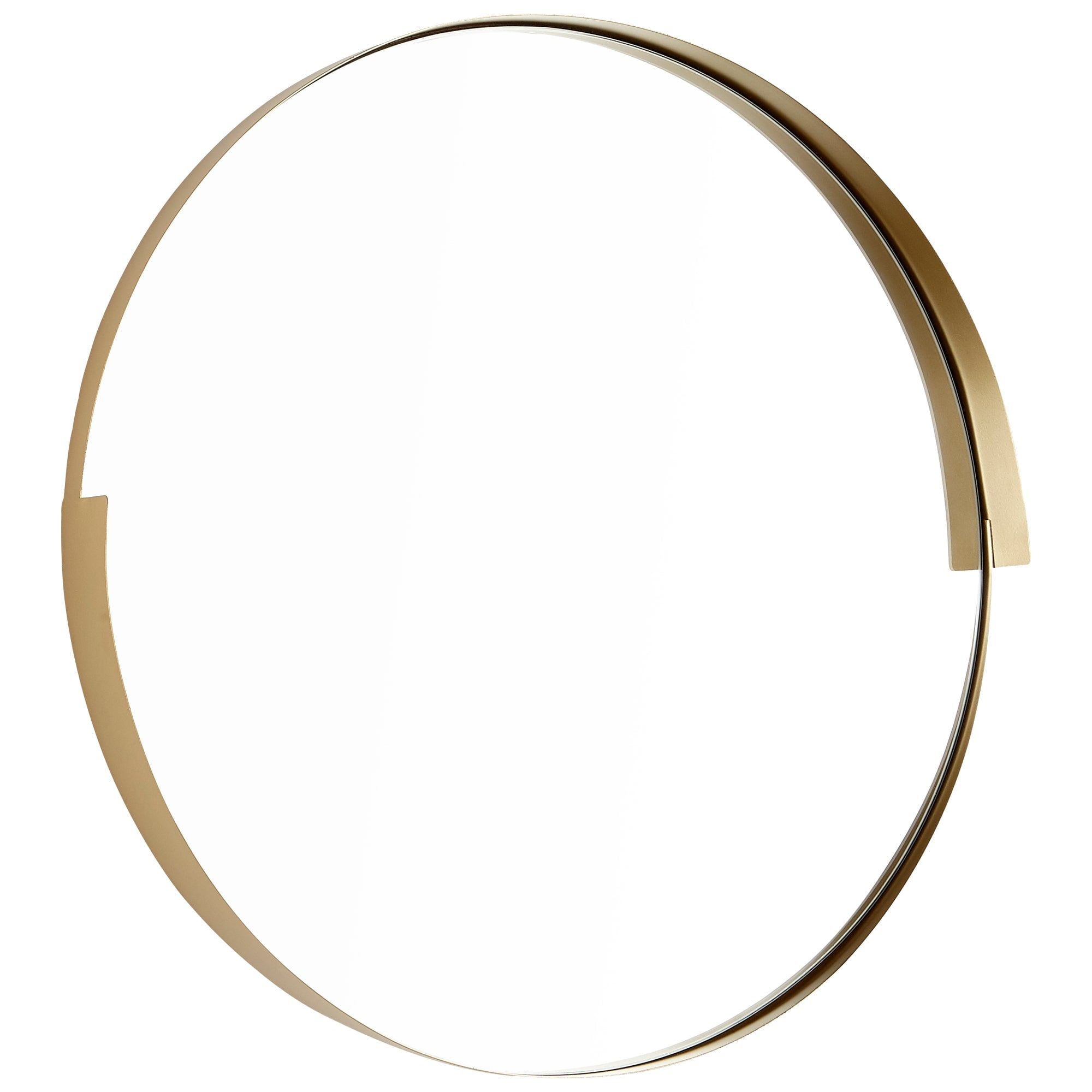 23.25" Gold Gilded Circular Wood Mirror with Iron Frame