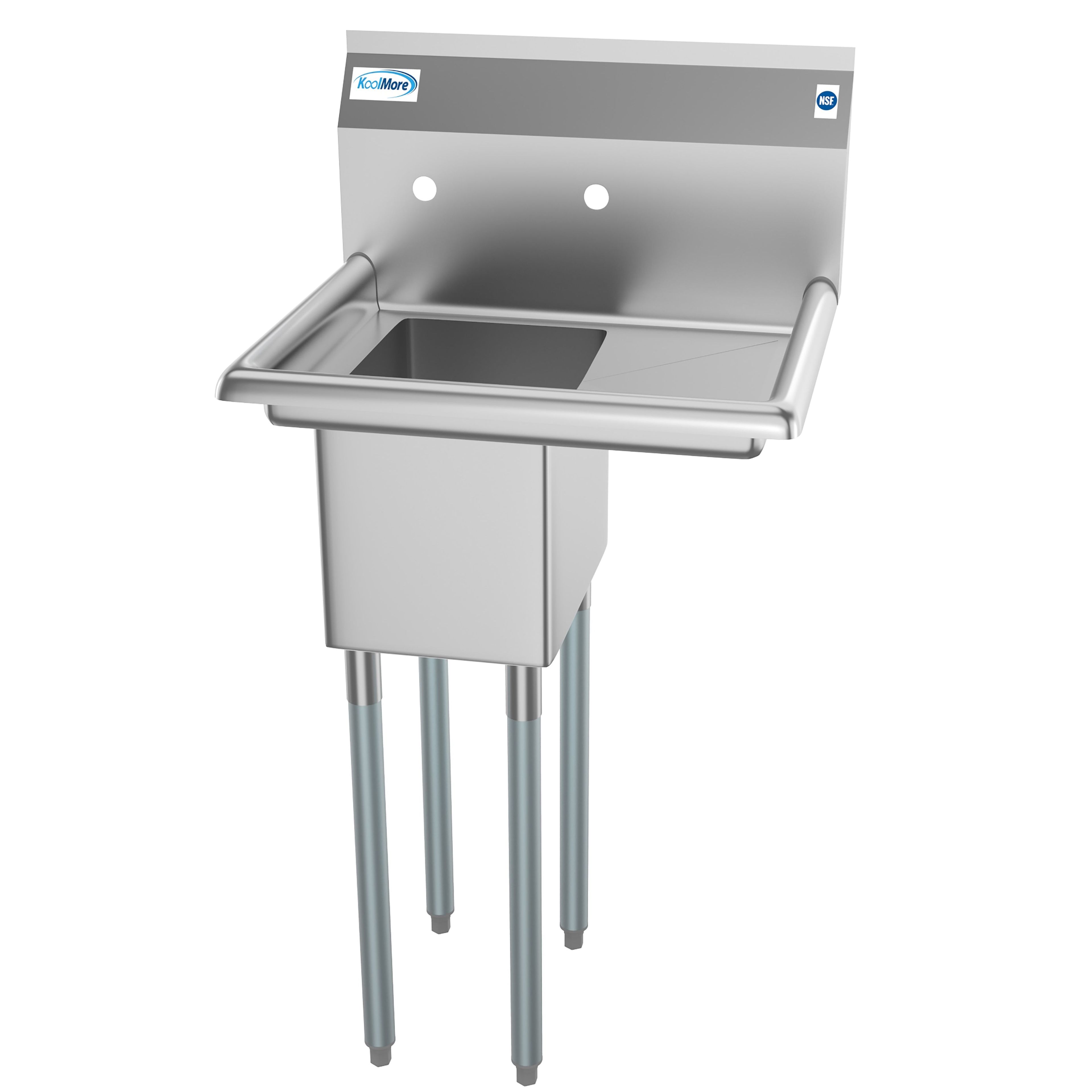 Compact Stainless Steel Utility Sink with Right Drainboard