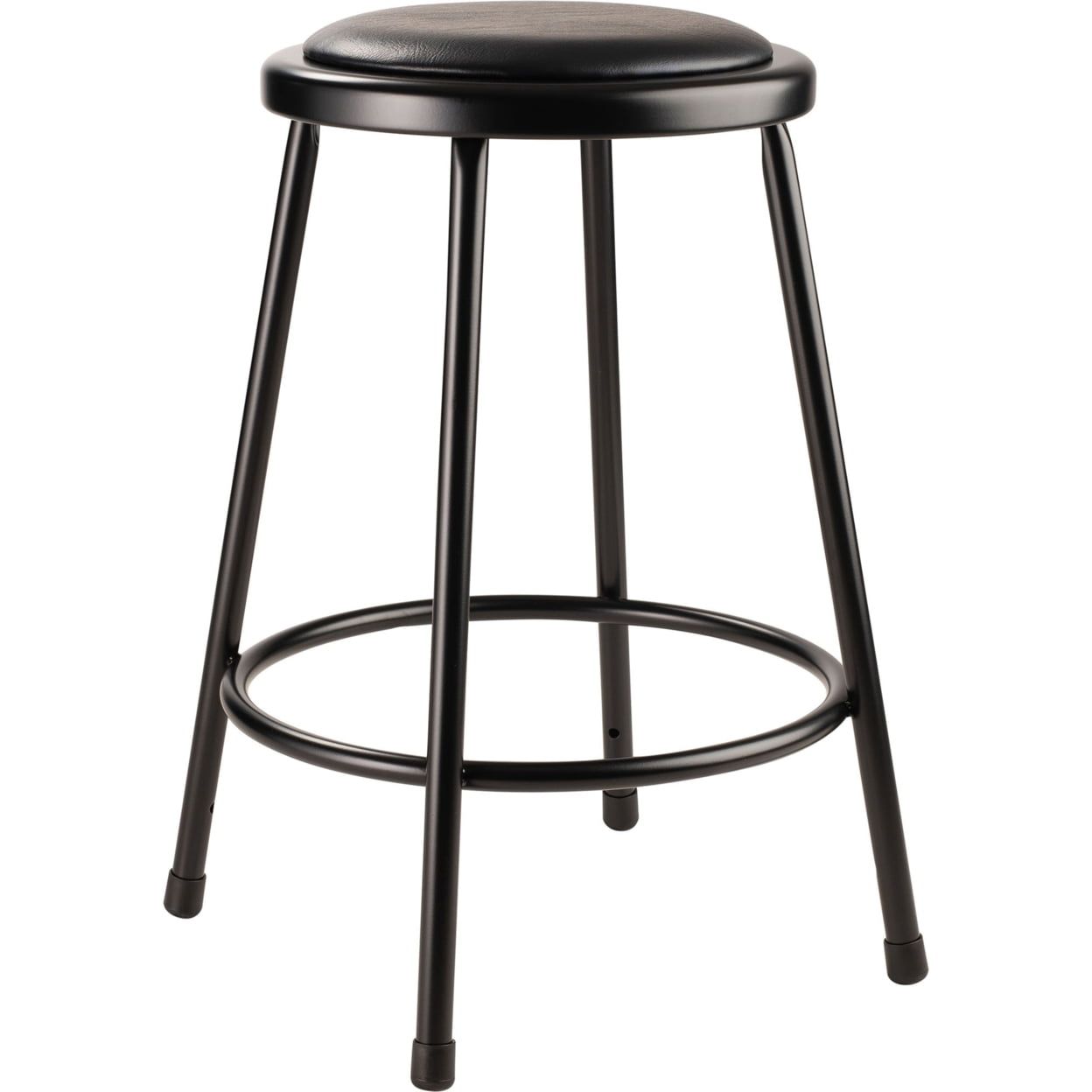 24" Black Vinyl Padded Steel Laboratory Stool