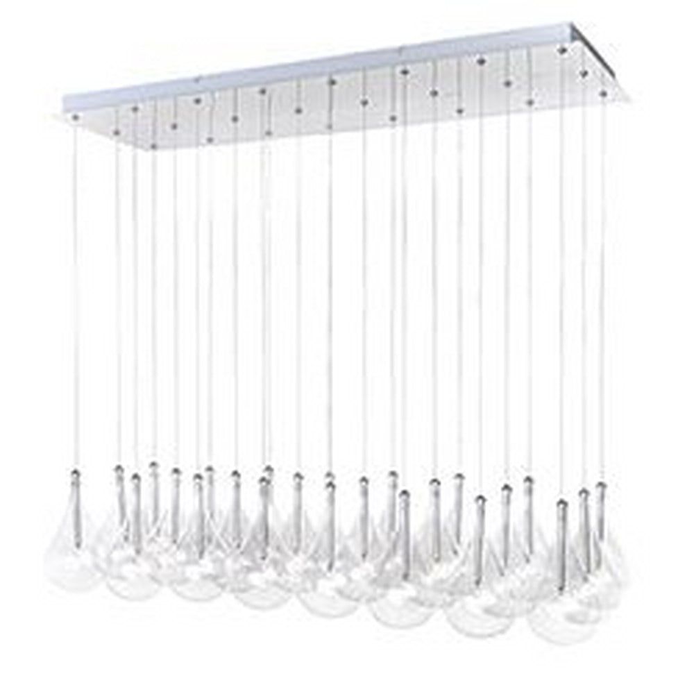 Larmes 37" 24-Light Polished Chrome Glass Pendant