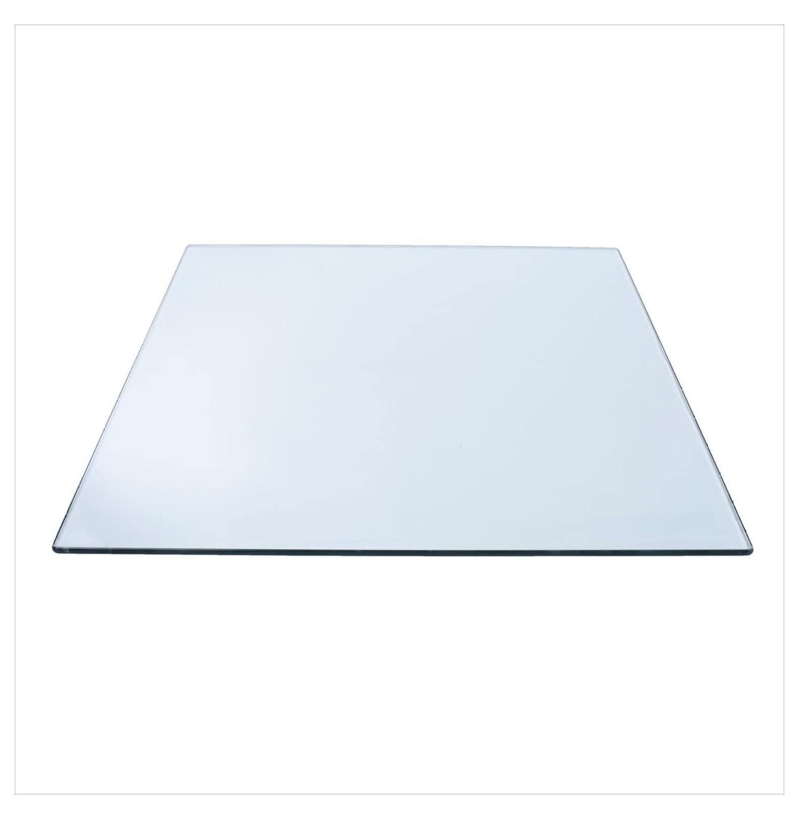 Elegant 24" Square Clear Tempered Glass Table Top with Pencil Edge