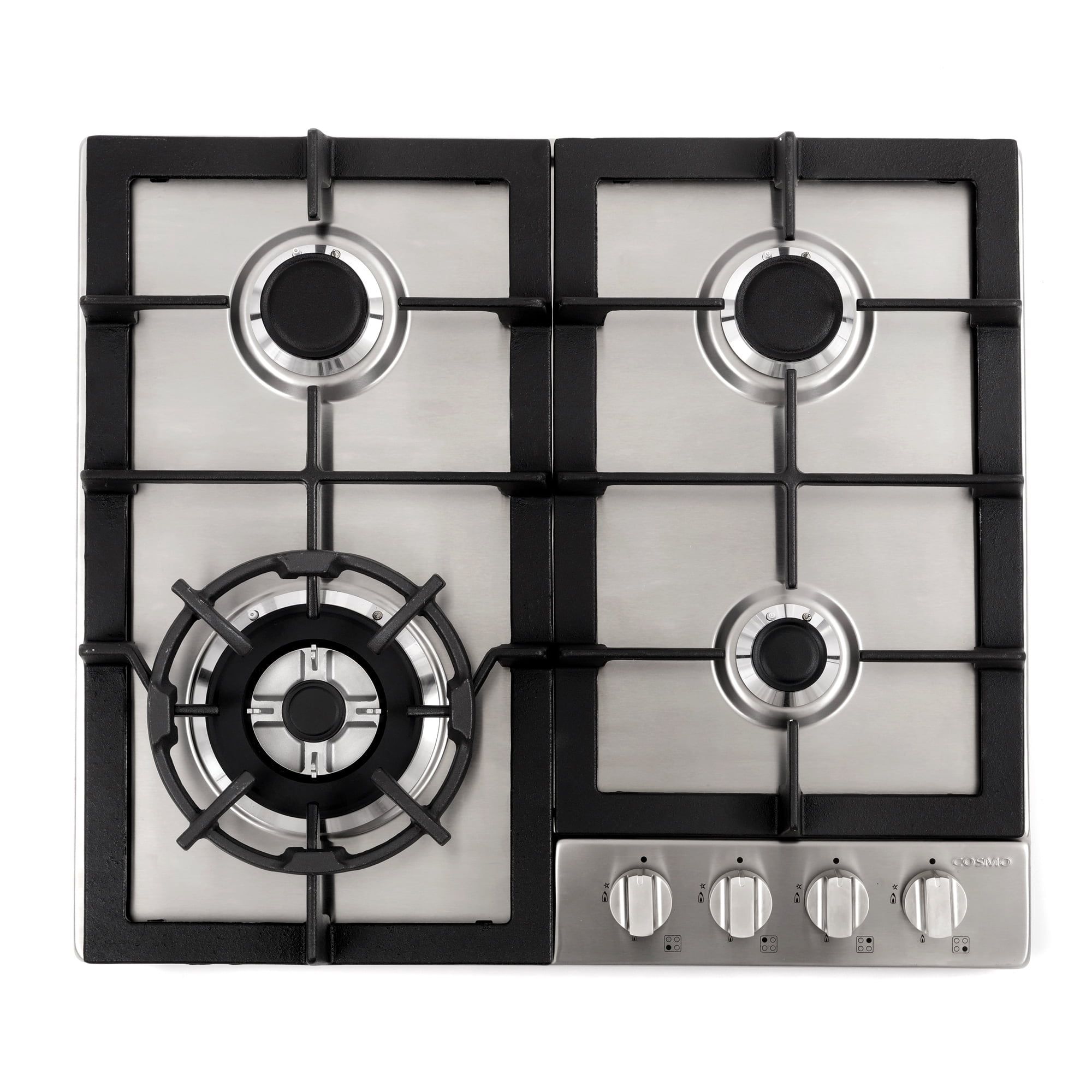 24" Stainless Steel 4-Burner Gas Cooktop with Sealed Burners