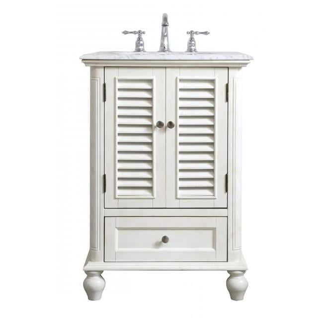 Antique White Marble Top Single Bathroom Vanity