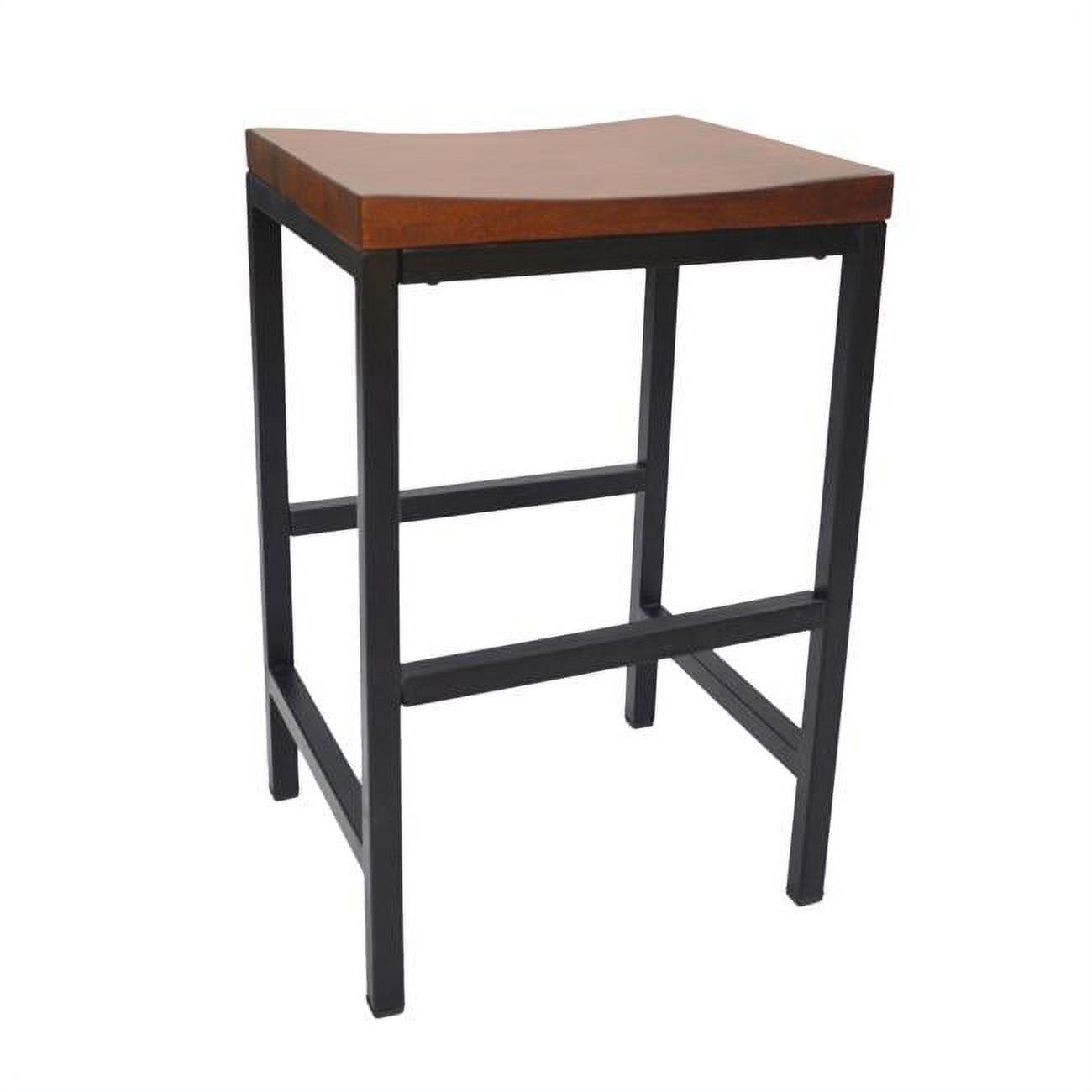 Rustic Farmhouse 24" Saddle Stool in Chestnut and Black