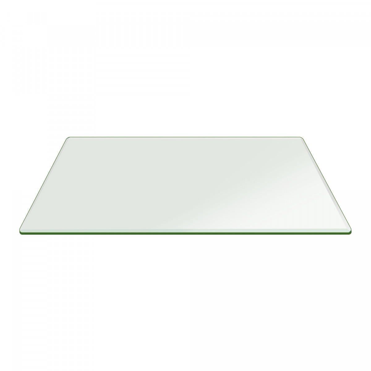 Contemporary Clear Tempered Glass Coffee Table with Beveled Edge