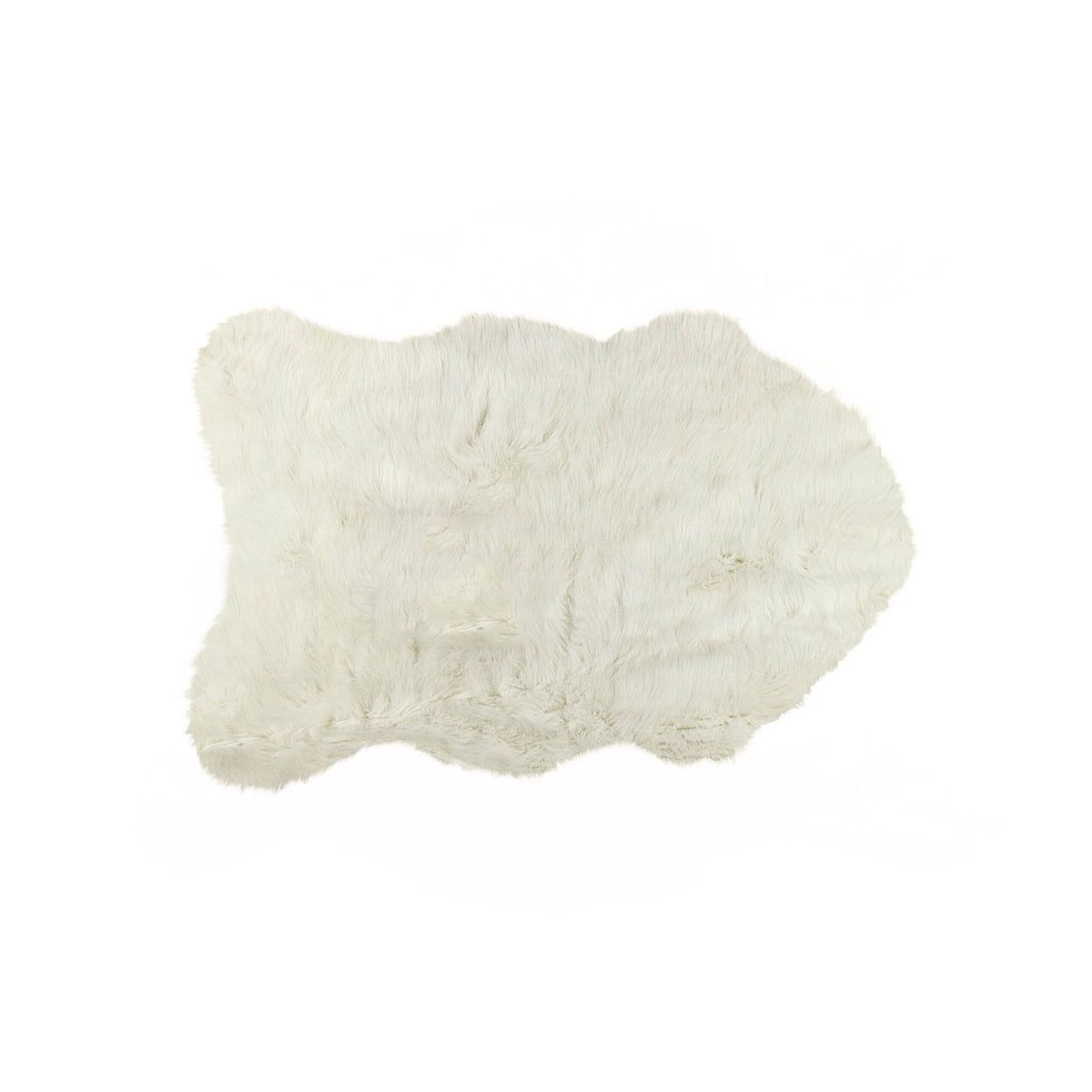 Luxurious Off-White Faux Sheepskin 36" Handmade Area Rug