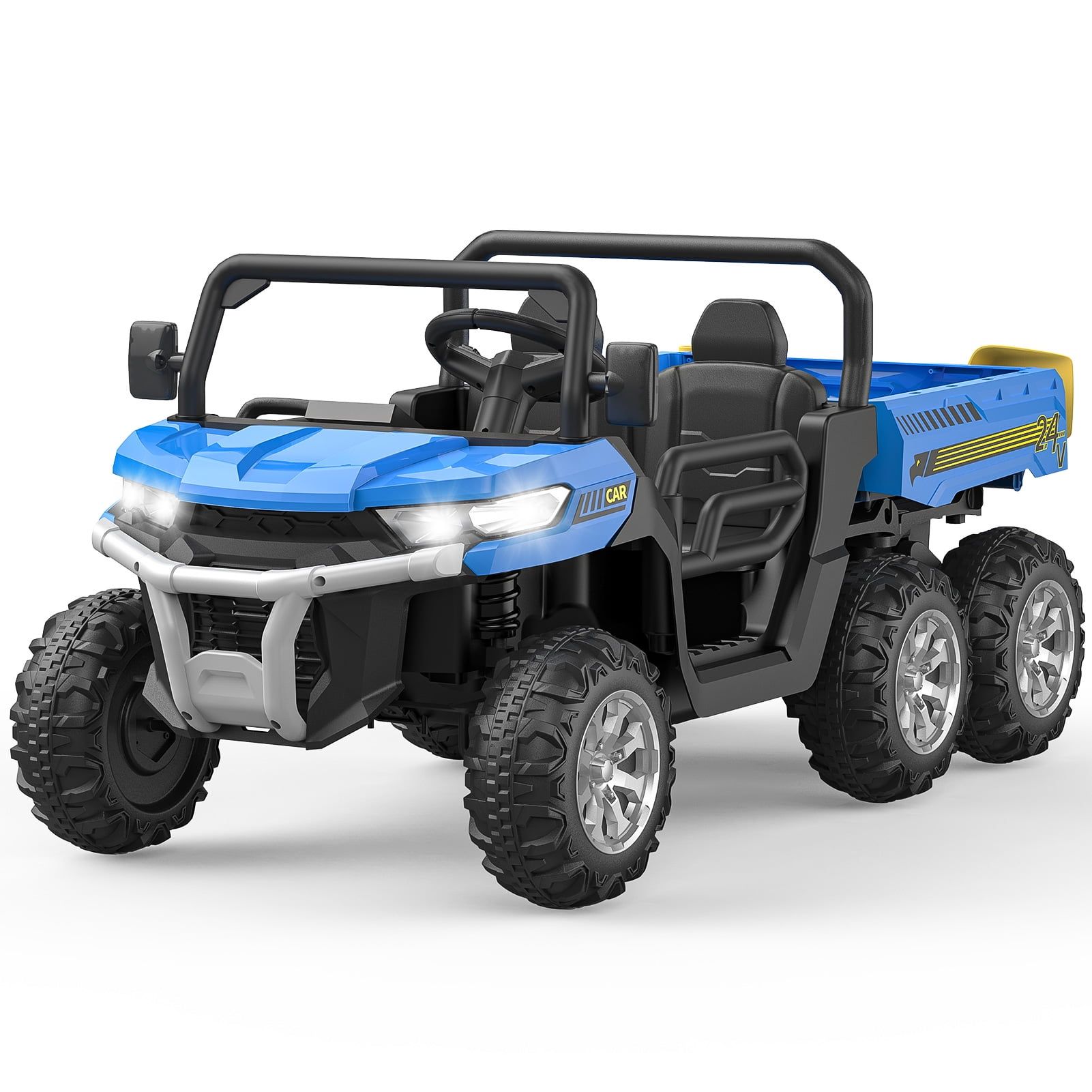 Blue 24V 6-Wheel Ride-On Dump Truck with Remote Control