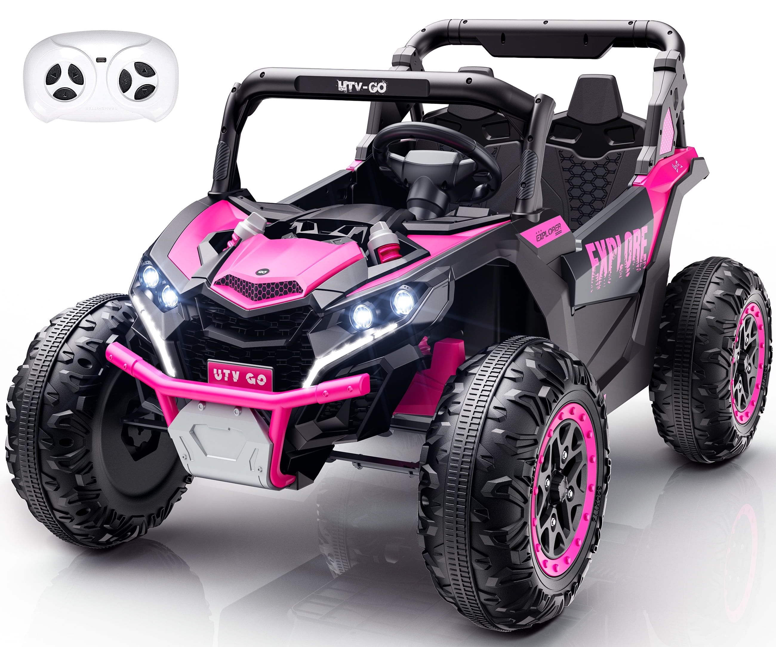 24V Pink Dual Seat Off-Road UTV with Remote Control