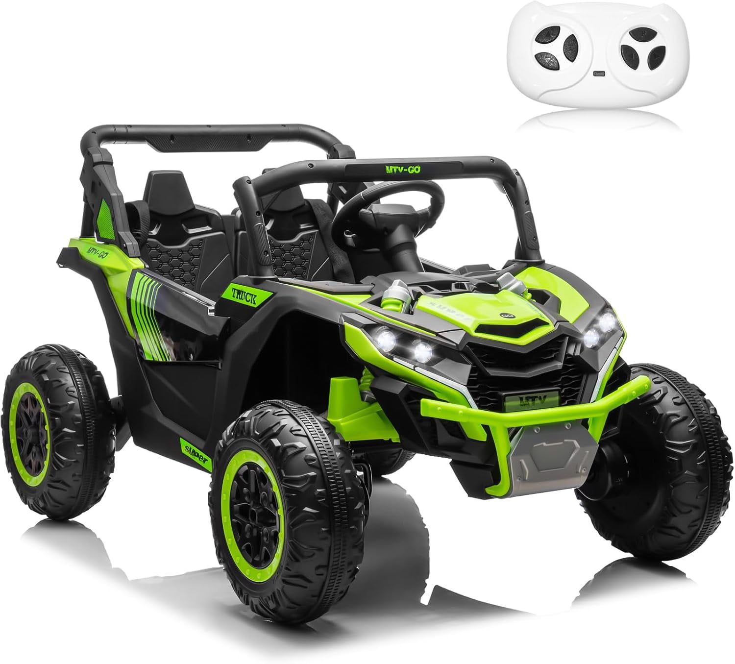 Green 24V Two-Seater Off-Road Kids' Electric UTV with Remote Control