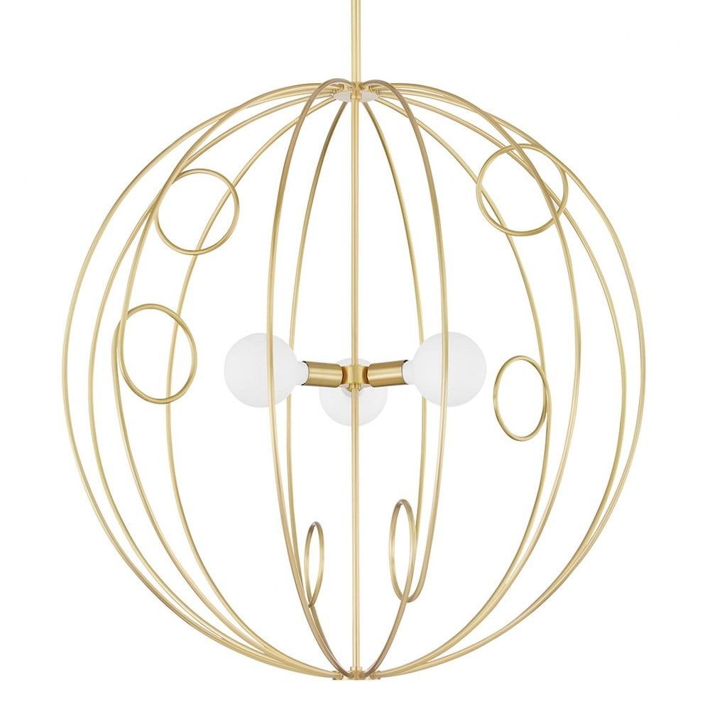 Alanis 41" Aged Brass LED Globe Pendant Light