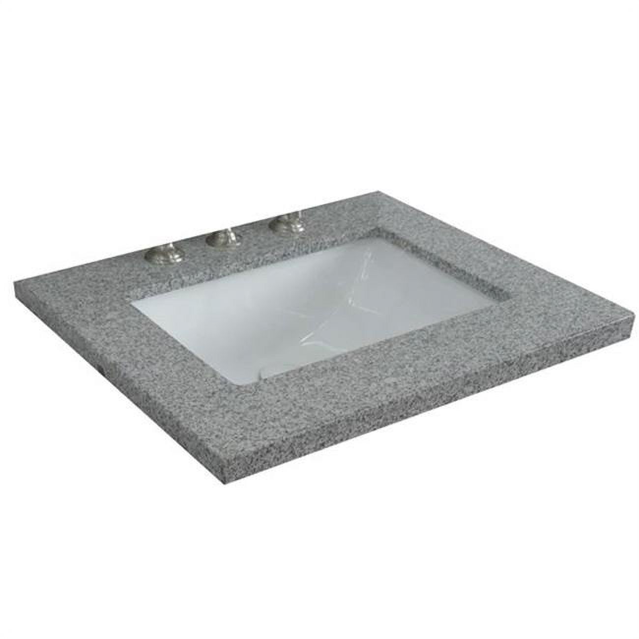 25" Gray Granite Countertop with White Ceramic Undermount Sink