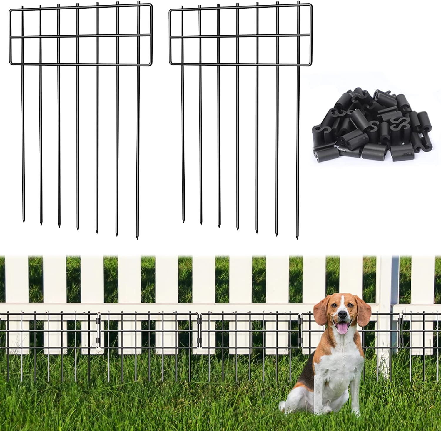 25 Pack Black Metal Animal Barrier Fence Panels