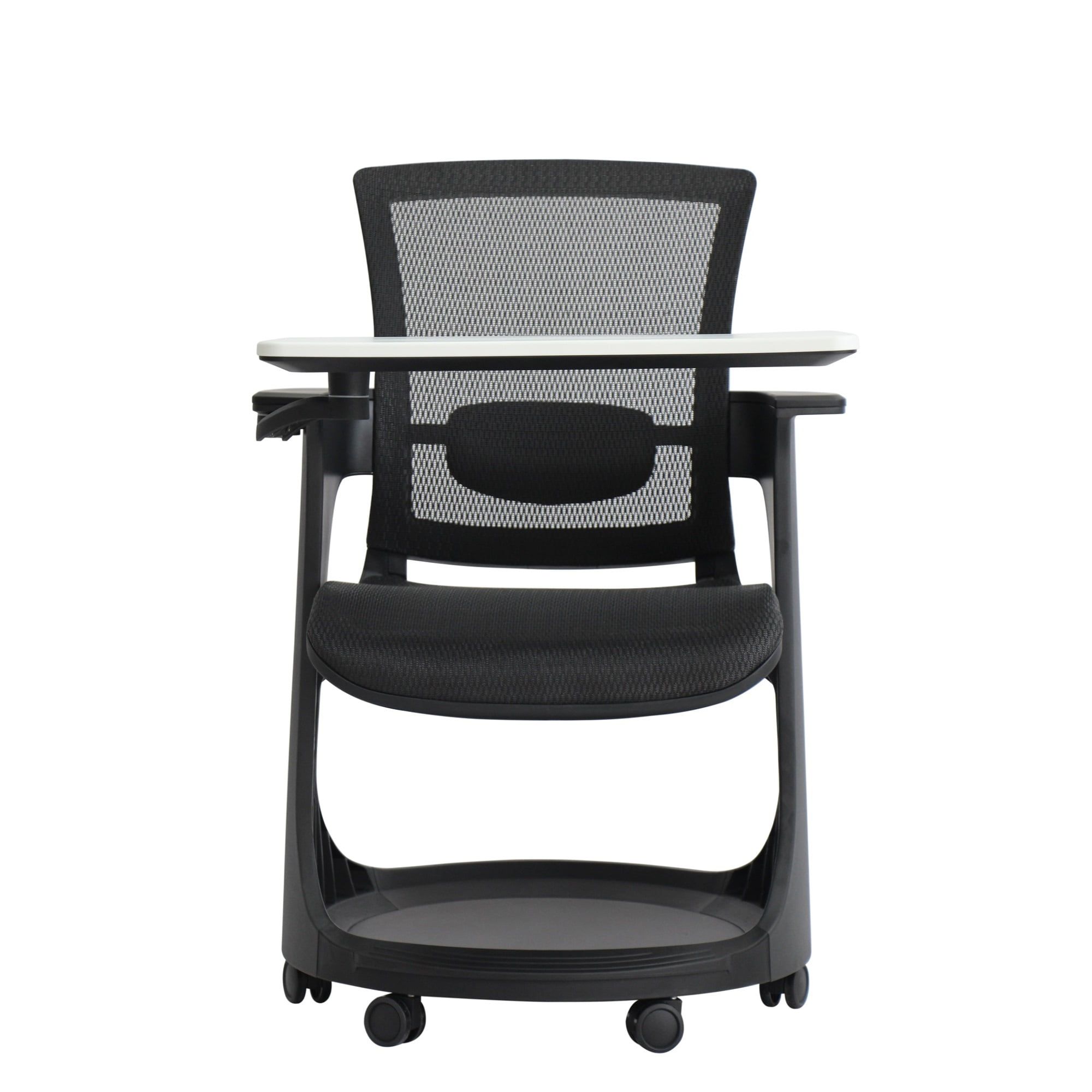 36.8-Inch Black Mesh Task Chair with Padded Arms