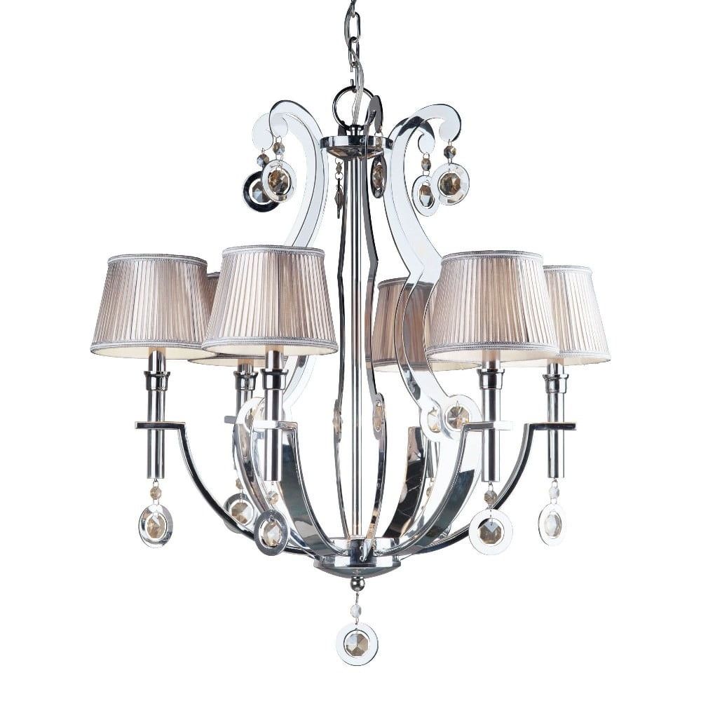 Rea Traditional Chrome Crystal 6-Light Chandelier