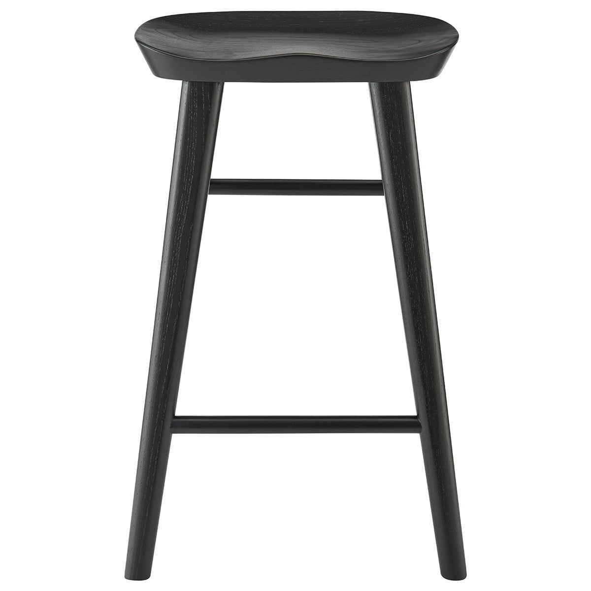 Rustic Elmwood 26" Contoured Black Counter Stool