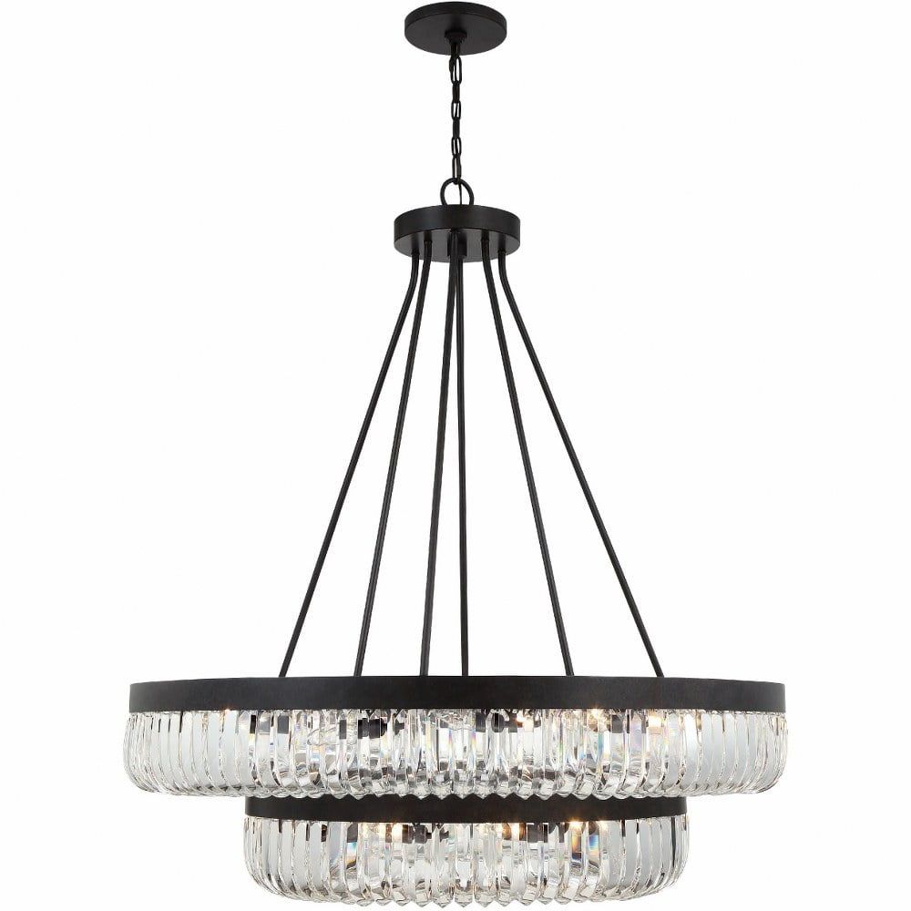 Charcoal Bronze and Clear Glass 26-Light Chandelier