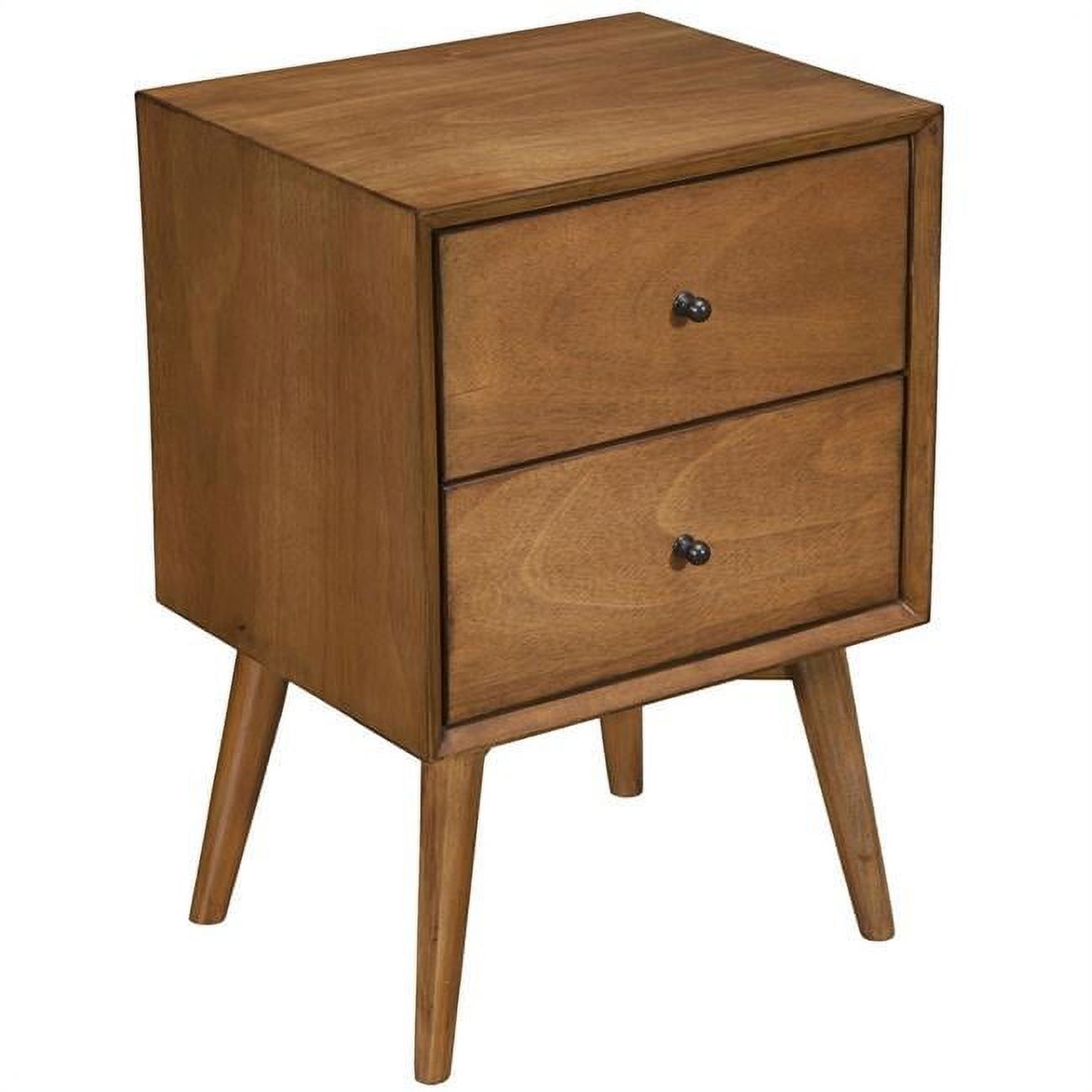 Mid-Century Modern Mahogany 2-Drawer Nightstand in Light Maple Brown