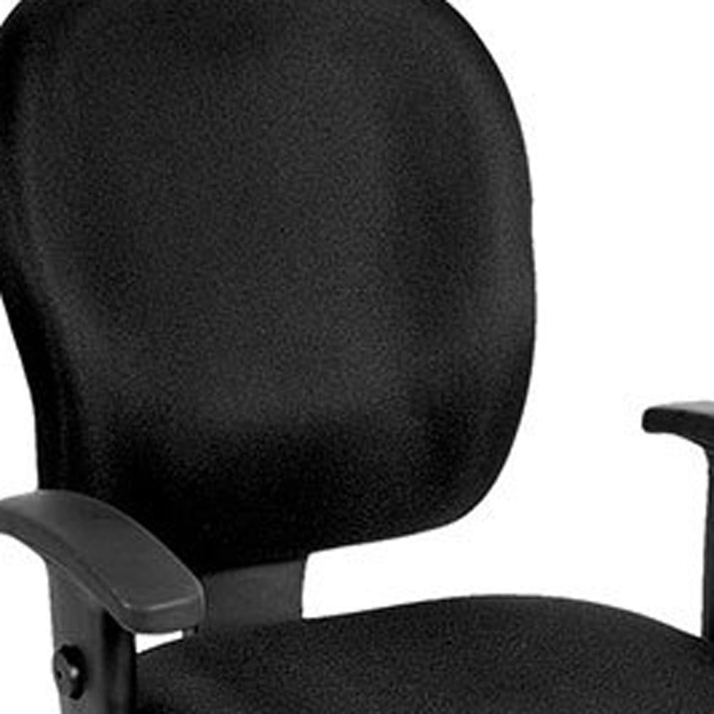 ErgoFlex 26" Black Leather and Fabric Swivel Office Chair