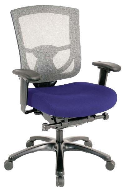 Gray Mesh and Fabric Task Chair with Padded Armrests