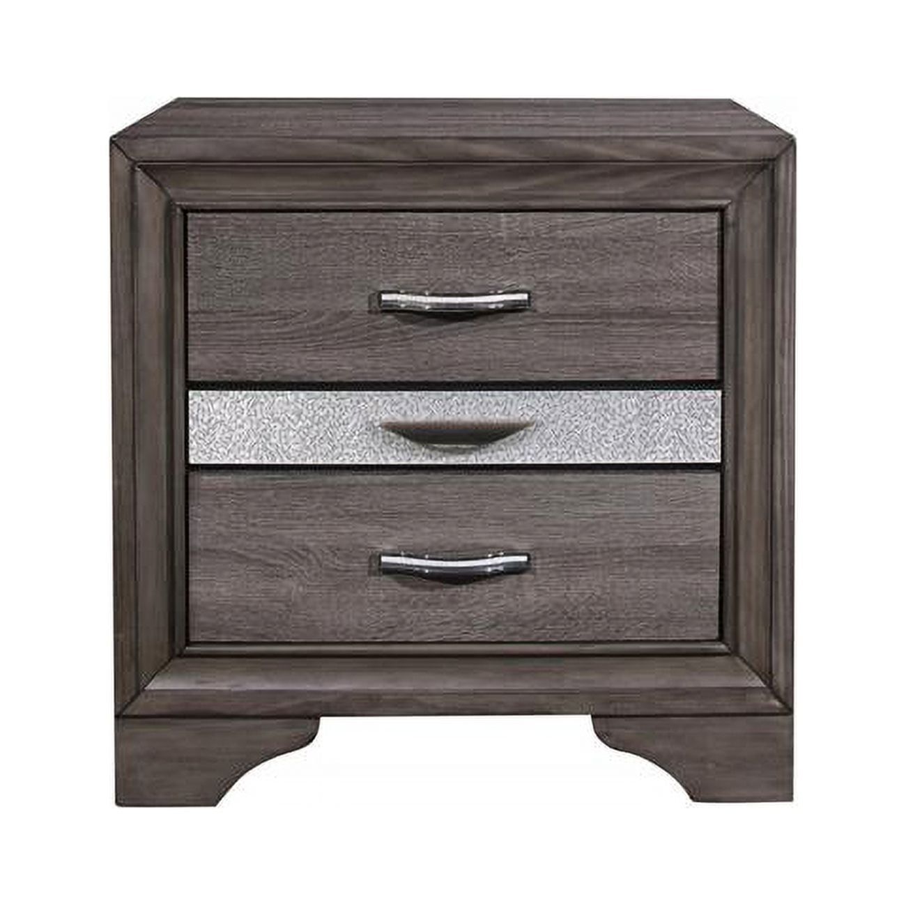 Elegant Grey 3-Drawer Nightstand with Jewelry Storage