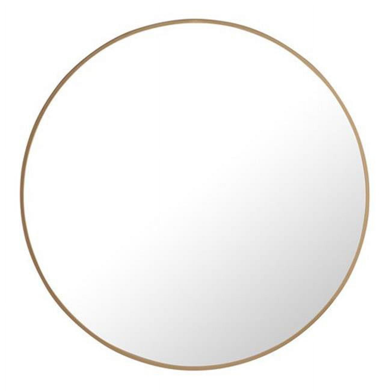 28-Inch Round Brass Metal Frame Mirror