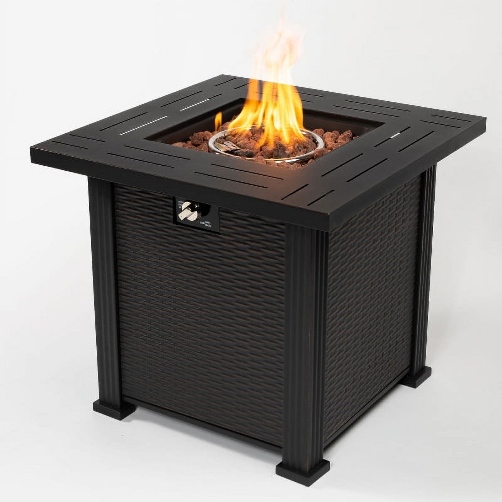 27'' Brown Steel Gas Fire Pit Table