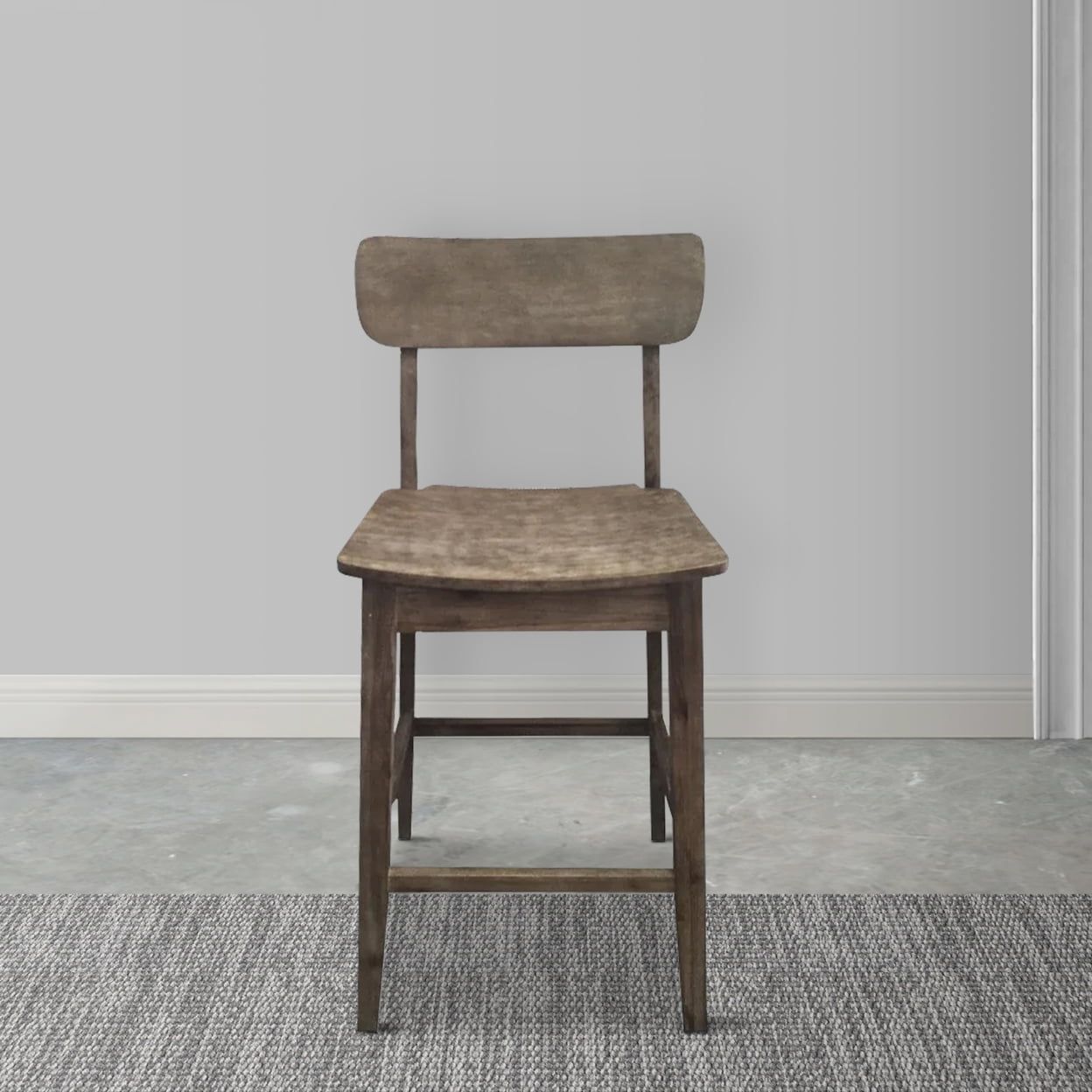 Rustic Barnwood 29" Rubberwood Swivel Barstool, Brown