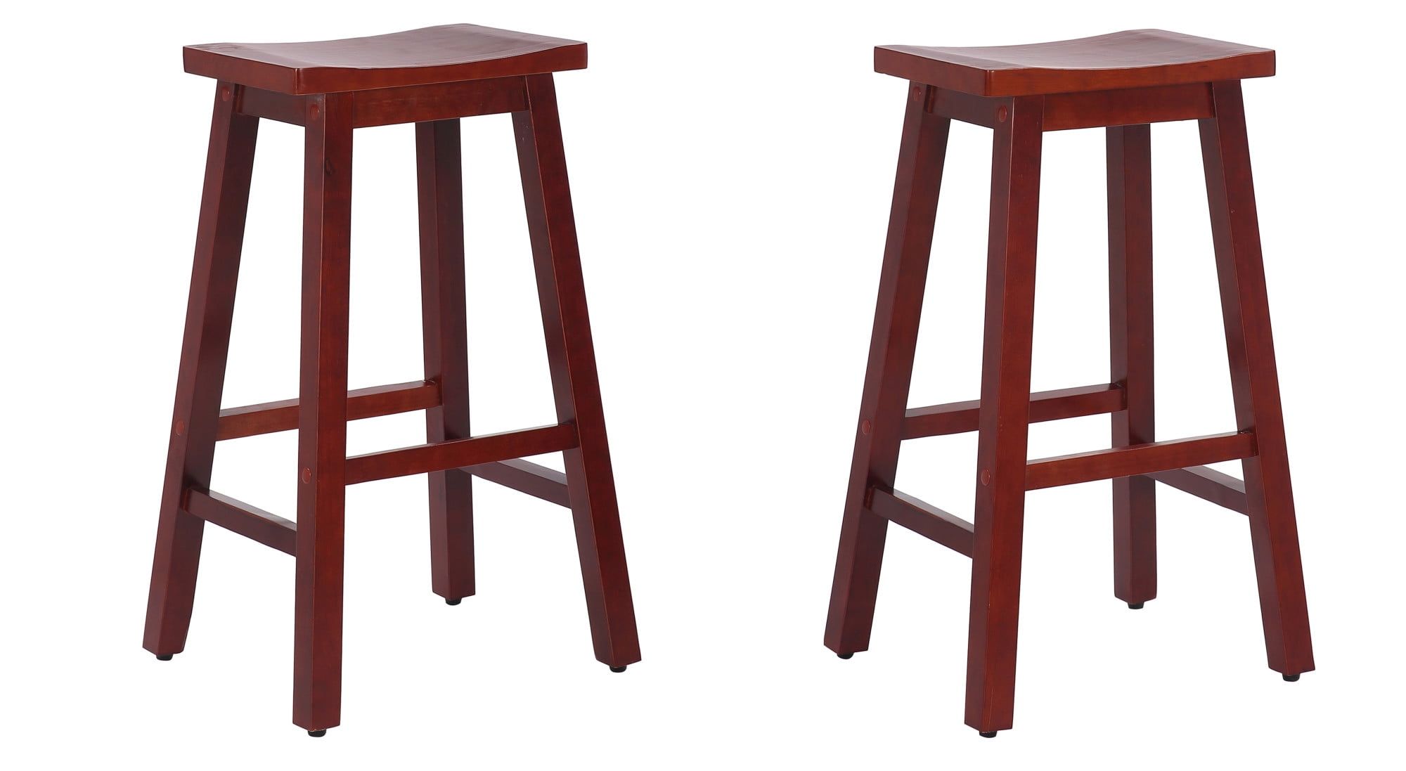 Cherry 29" Backless Saddle Wood Counter Stool Set