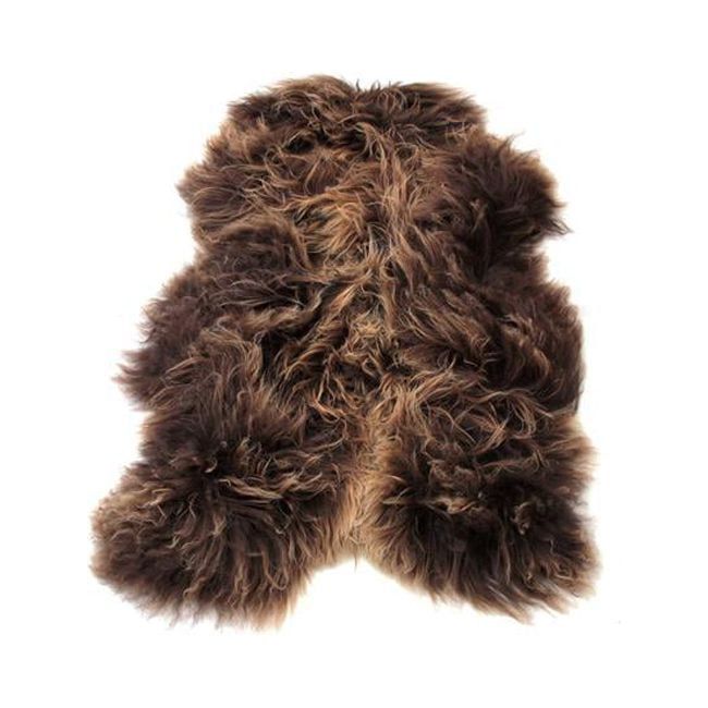 Brown Faux Fur Decorative Accent Rug