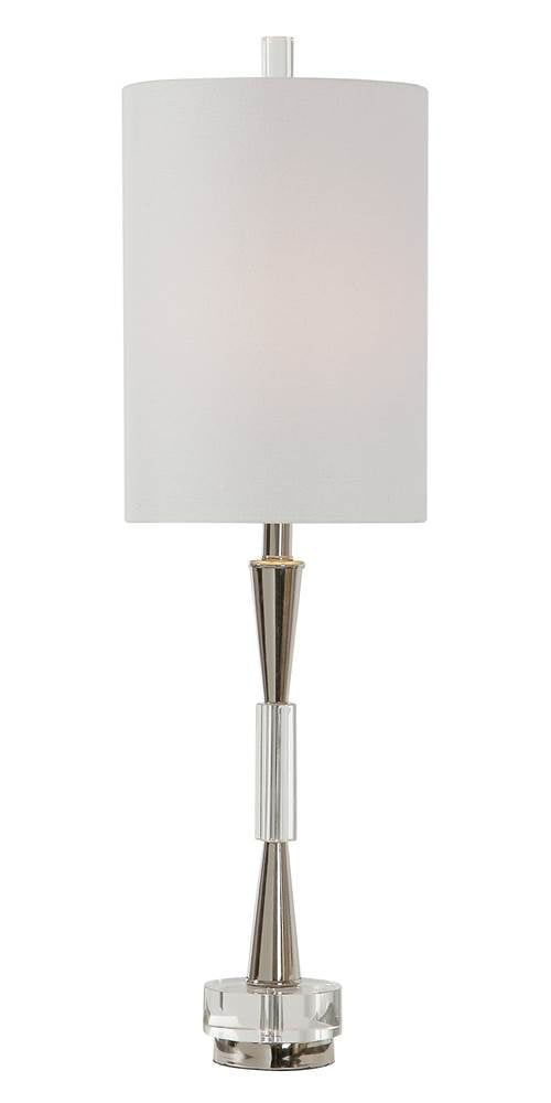 Azaria 33" Polished Nickel and Glass Buffet Lamp