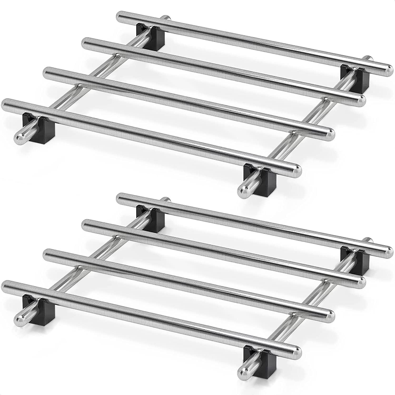 7x7 Inch Stainless Steel Trivet Set with Rubber Feet