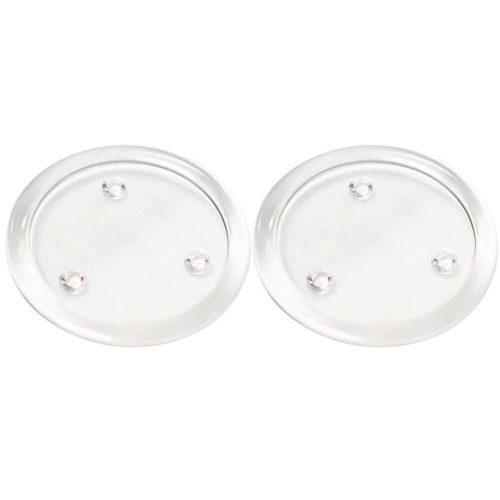 Clear Glass Round Candle Plates for Weddings and Parties, Set of 2