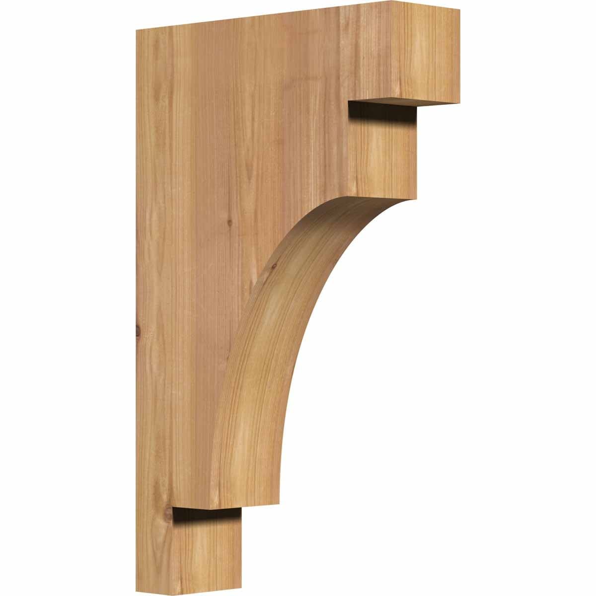 Western Red Cedar Smooth Mediterranean Corbel, 20" Height