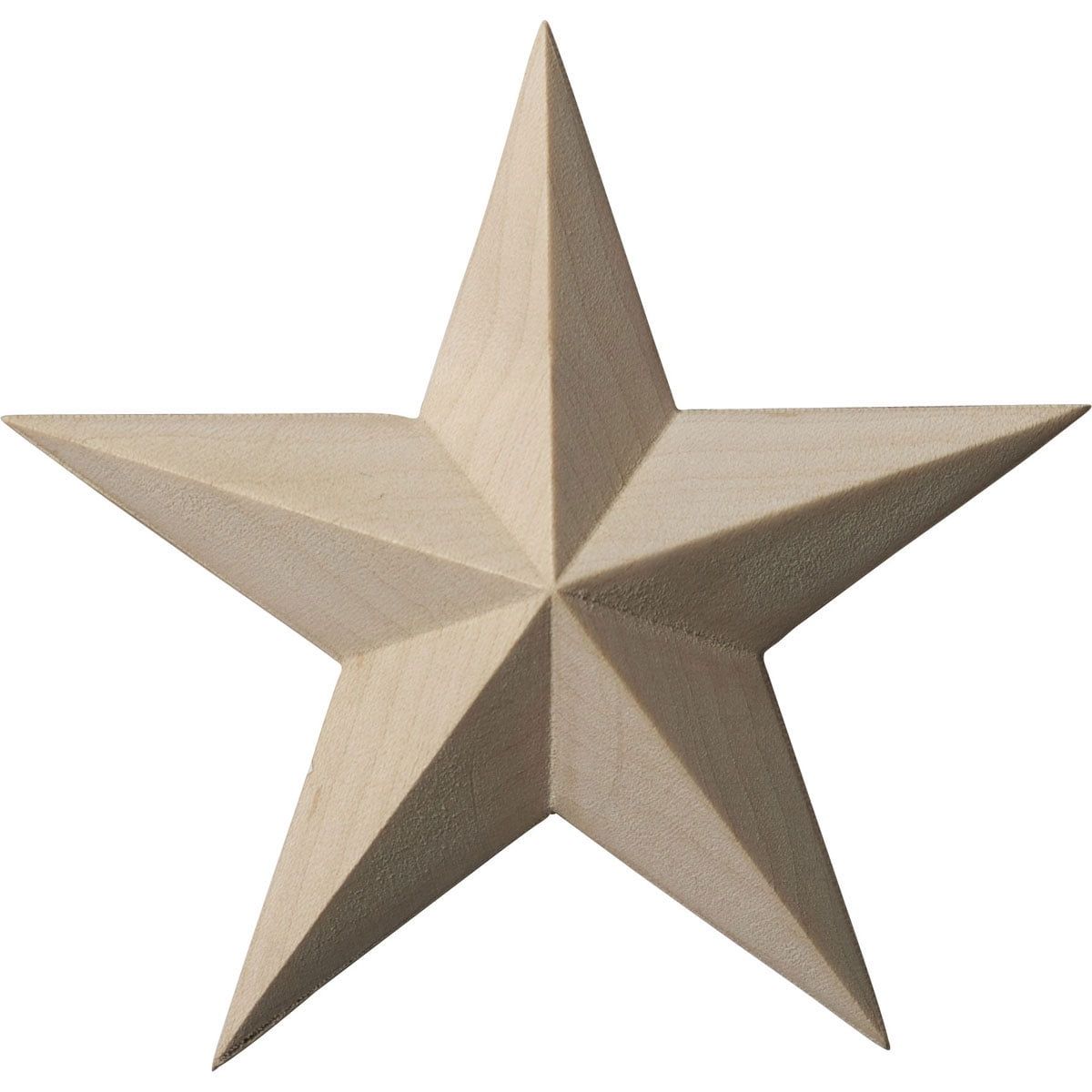 Maple Architectural Star Rosette, 3 1/2" x 3 1/2" x 5/8"