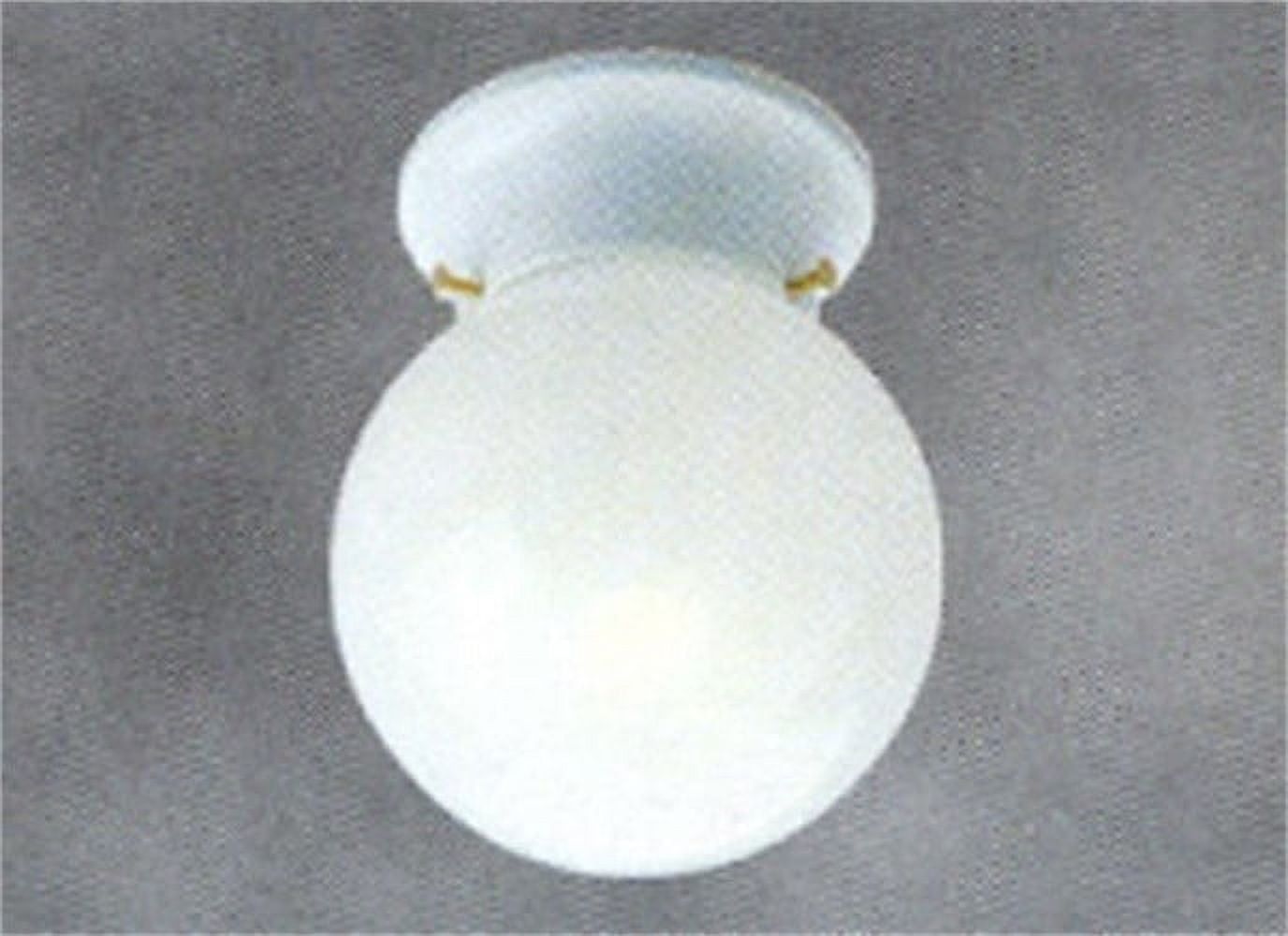 White Handblown Glass Round Ceiling Shade, 6 Inches