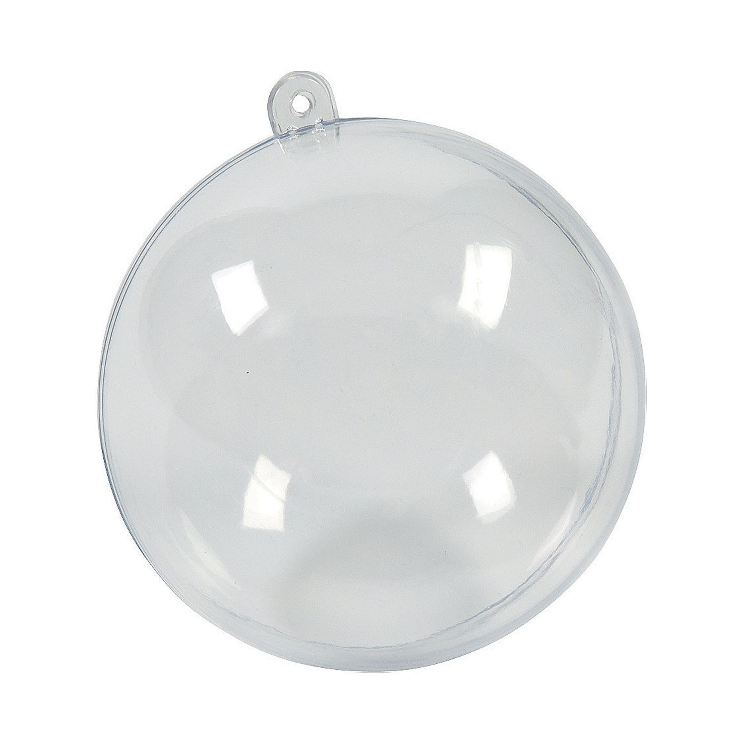 3" Clear Plastic DIY Christmas Ornaments Set, 12 Pieces